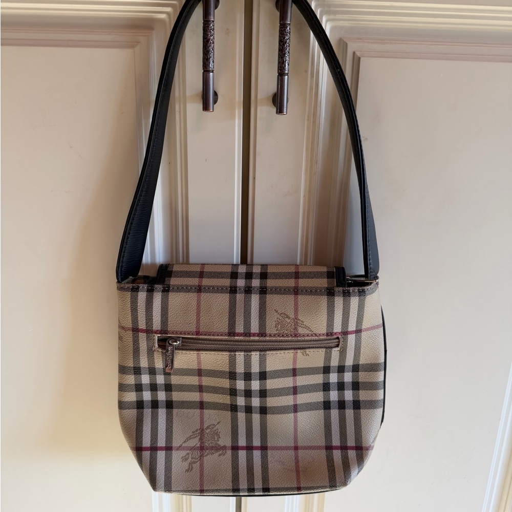 Burberry Plaid Shoulder Bag - Black and Cream - Picture 8 of 9